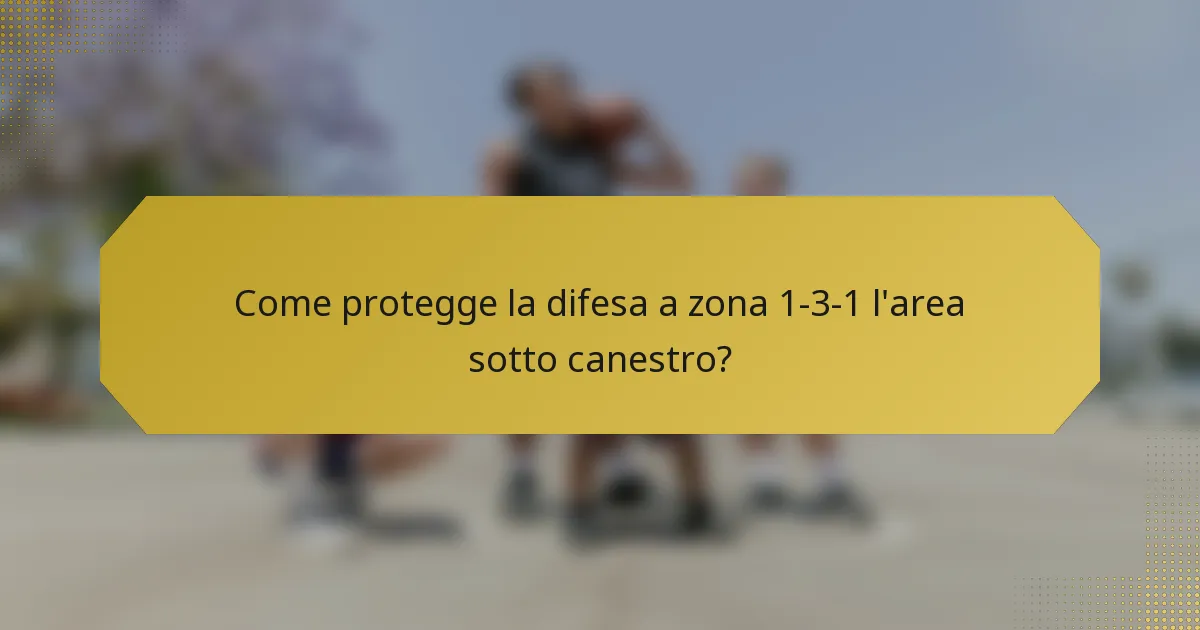 Come protegge la difesa a zona 1-3-1 l'area sotto canestro?