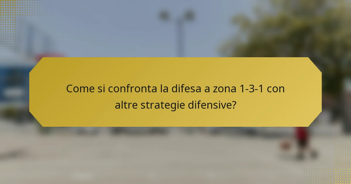 Come si confronta la difesa a zona 1-3-1 con altre strategie difensive?