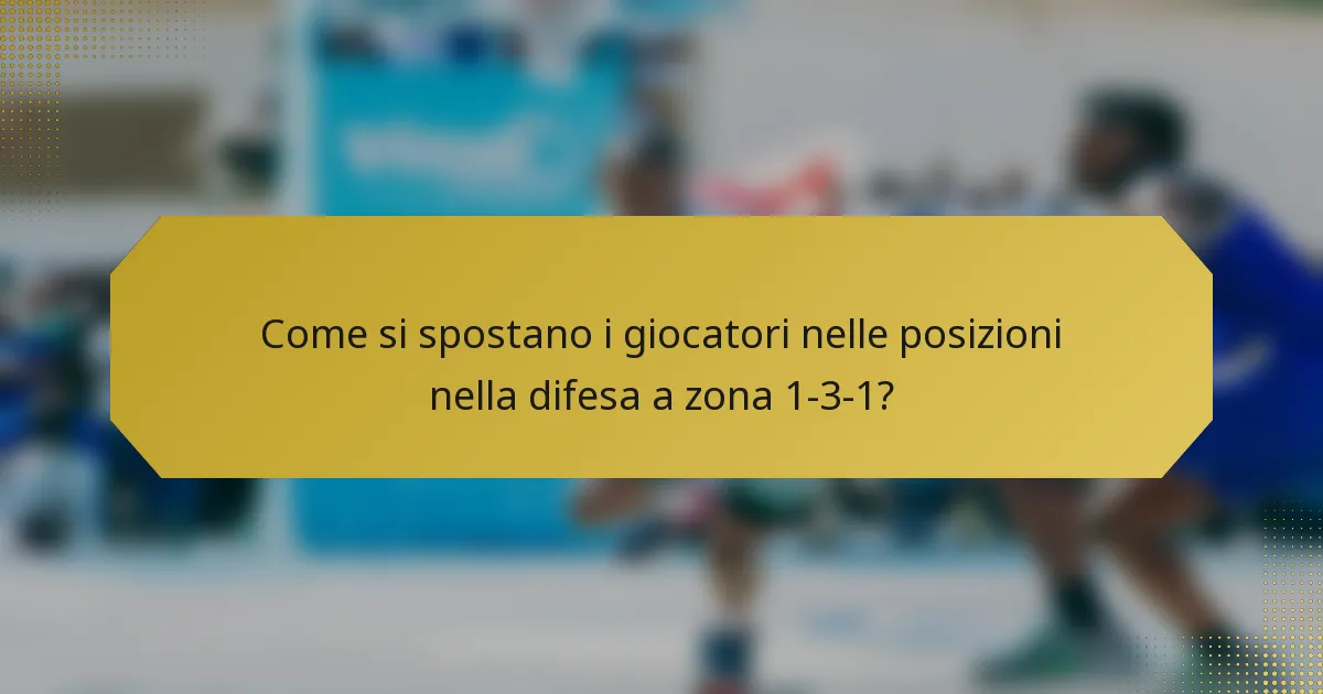 Come si spostano i giocatori nelle posizioni nella difesa a zona 1-3-1?