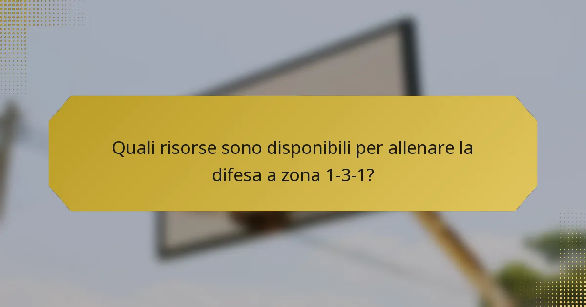 Quali risorse sono disponibili per allenare la difesa a zona 1-3-1?