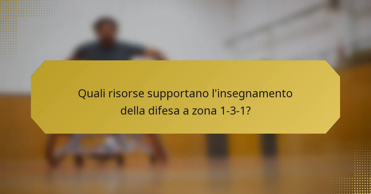 Quali risorse supportano l'insegnamento della difesa a zona 1-3-1?